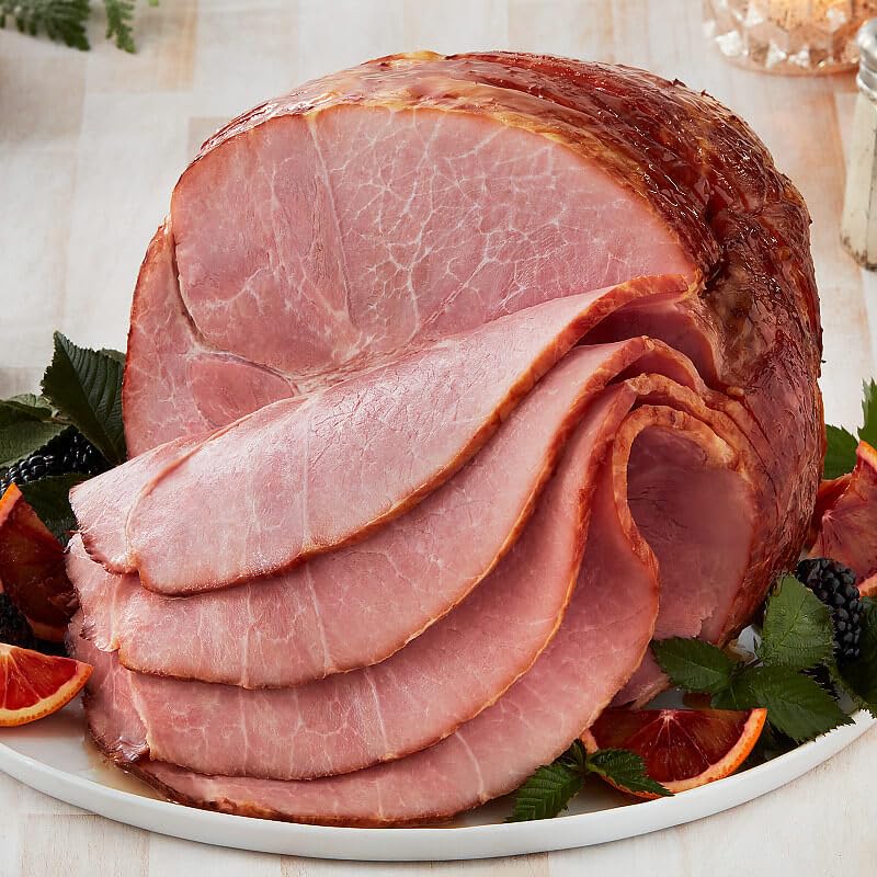 Kansas City Steak Company Premium Bone-in Hickory Smoked Spiral-sliced Ham for Holiday Dining 7.25-8.5 lbs Thick Slice F