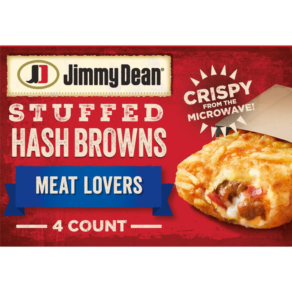 Jimmy Dean Stuffed Hash Browns Meat Lovers for Breakfast Mornings, Family Size, Frozen 4 ct