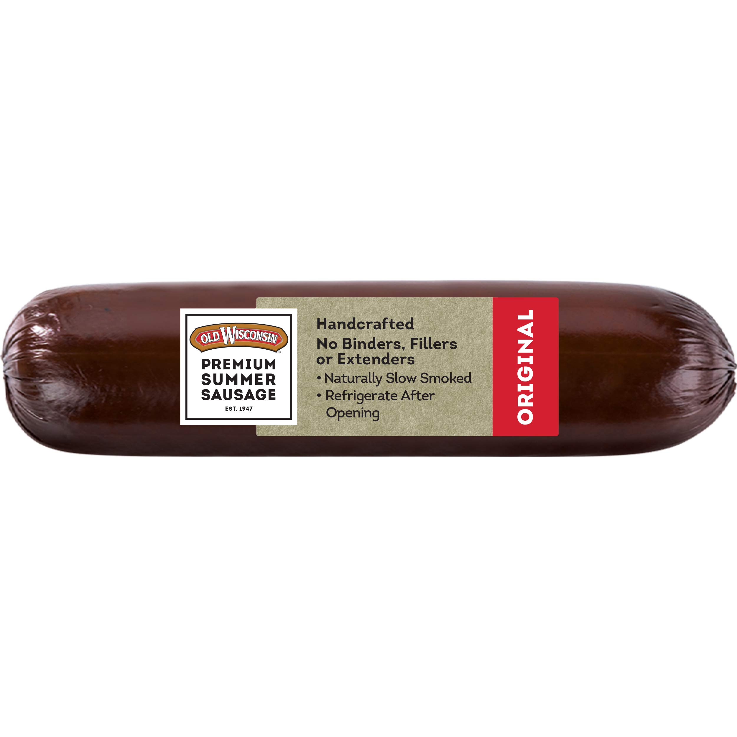 Old Wisconsin Premium Summer Sausage - High Protein, Low Carb, Keto Friendly, Gluten Free, Original Flavor, 16 Ounce
|