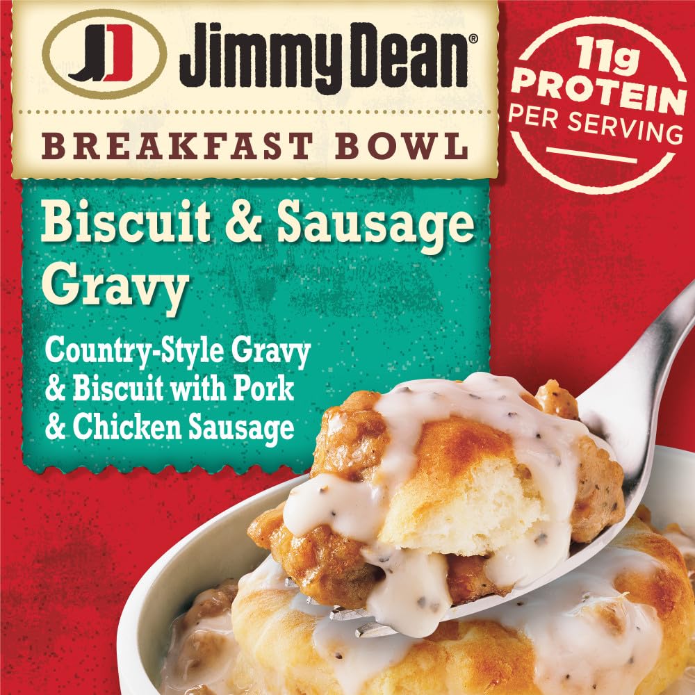 Jimmy Dean Biscuit & Sausage Gravy Breakfast Bowl for Busy Mornings, Nutritious & Delicious, Perfect for Family Dinners,