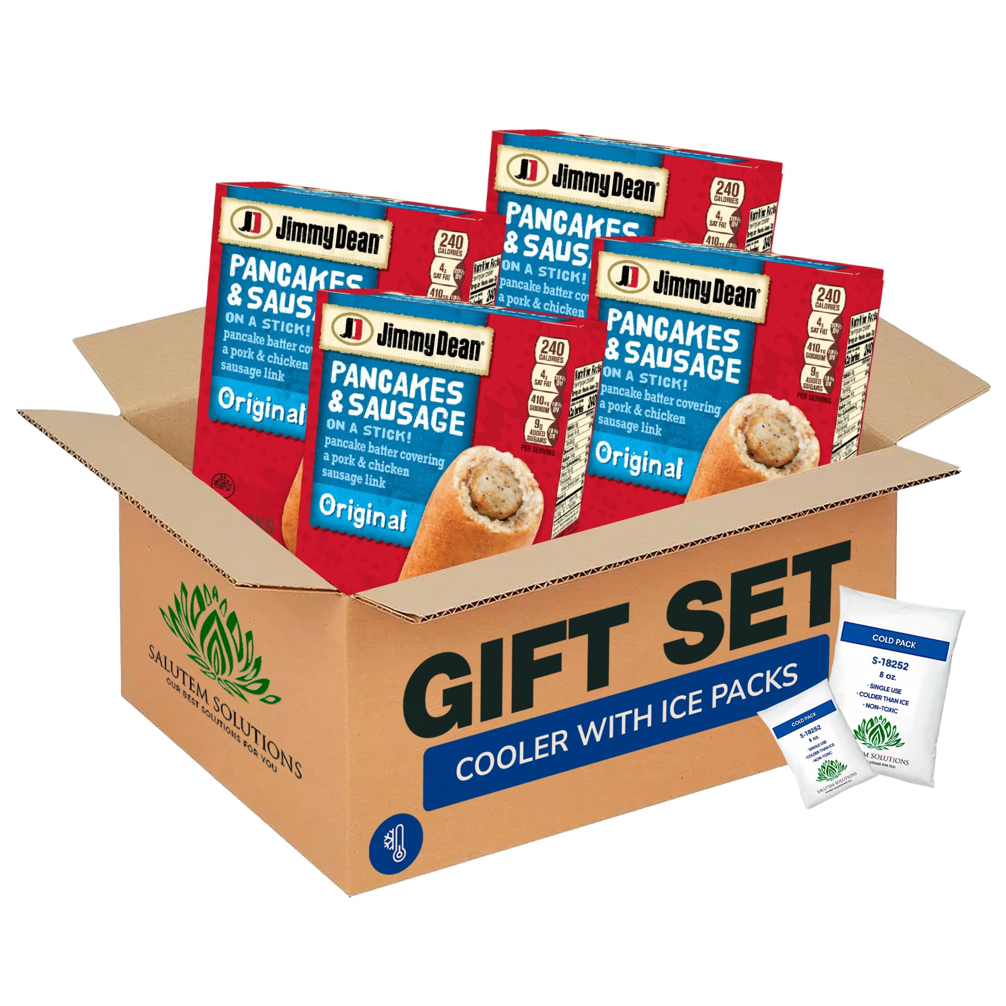 Salutem Vita Pancake and Sausage on a Stick Breakfast Snack Gift Set for Teens and Adults on the Go - Easy Portion Size