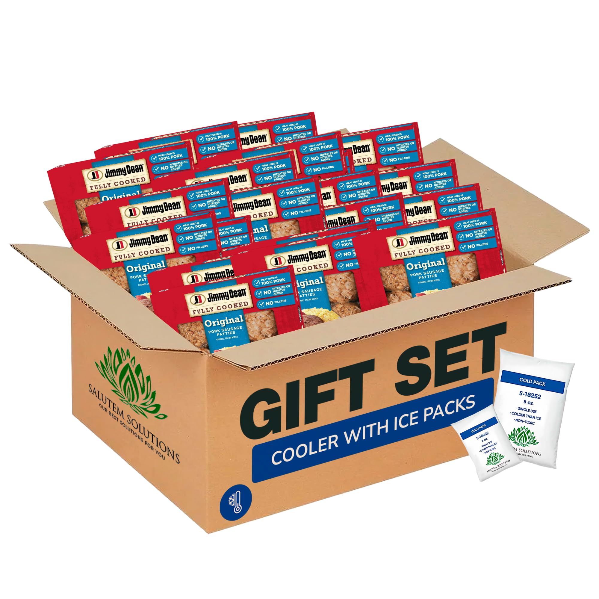 Salutem Vita Fully Cooked Original Pork Sausage Patties, High Protein Breakfast, Healthy Gift Set - Pack of 22
Salutem V