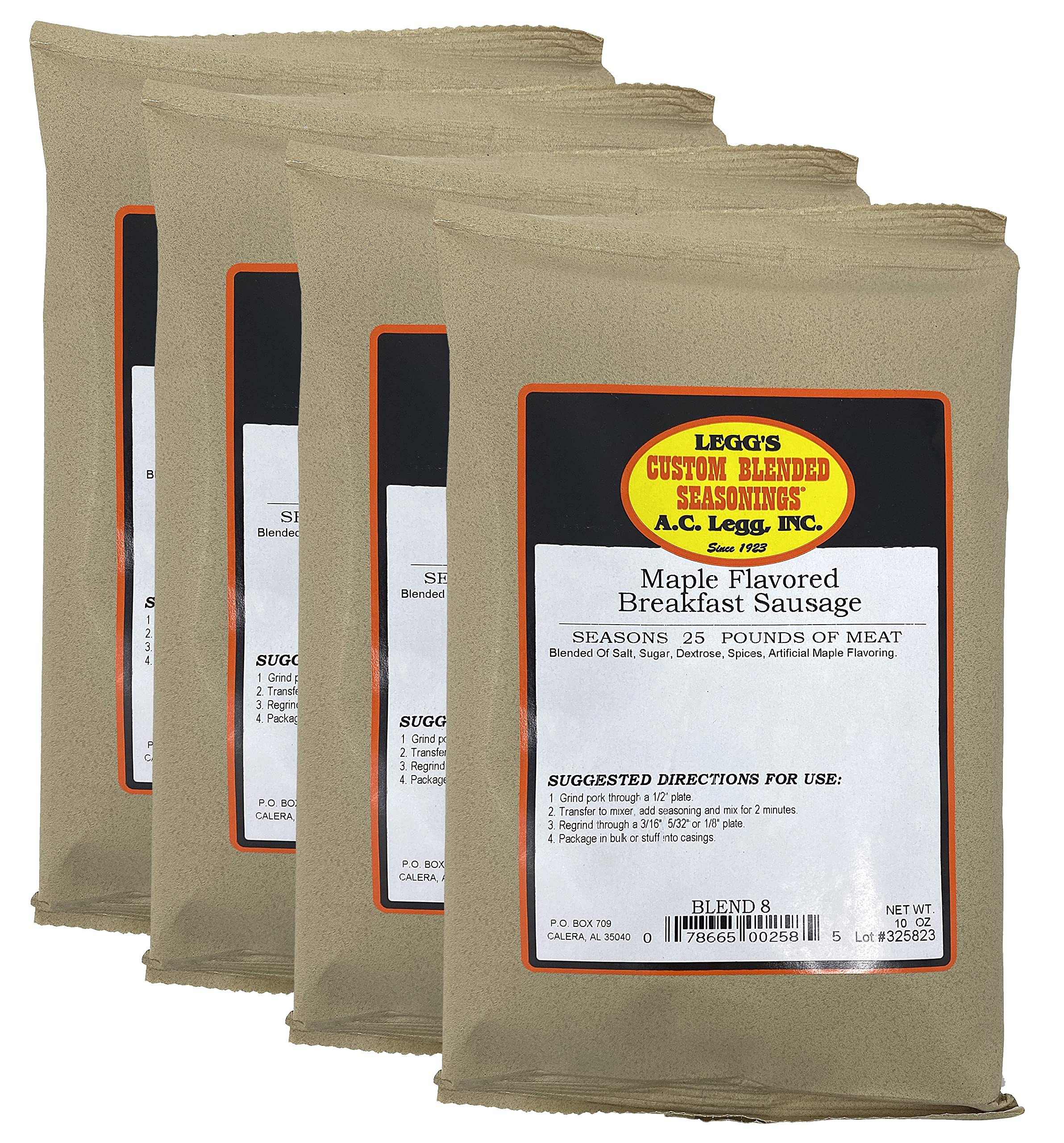 A.C. Legg Maple Breakfast Sausage - Flavorful and Juicy - For Morning Meals - 10 Ounce Each Pack - Ideal for Family Brea